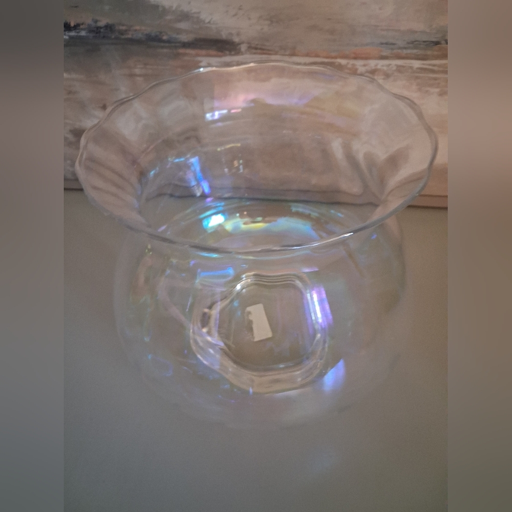 Iridescent Glass Vase Bowl Poland